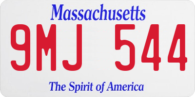 MA license plate 9MJ544