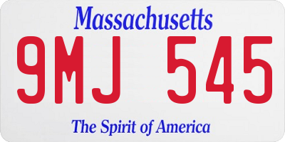 MA license plate 9MJ545
