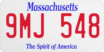 MA license plate 9MJ548