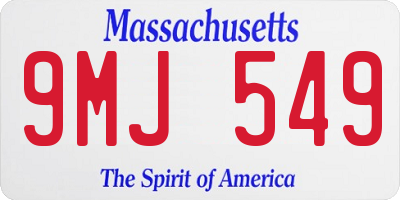 MA license plate 9MJ549