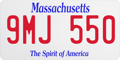 MA license plate 9MJ550