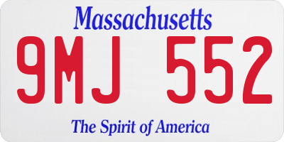 MA license plate 9MJ552