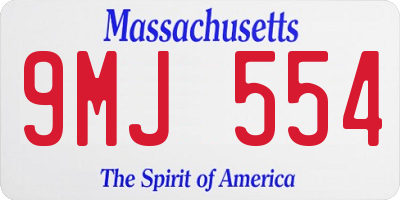 MA license plate 9MJ554