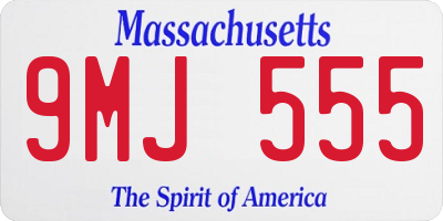 MA license plate 9MJ555
