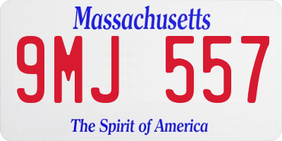 MA license plate 9MJ557