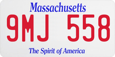 MA license plate 9MJ558