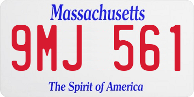 MA license plate 9MJ561