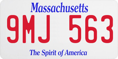 MA license plate 9MJ563