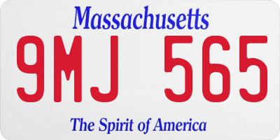 MA license plate 9MJ565