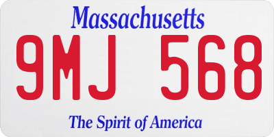 MA license plate 9MJ568