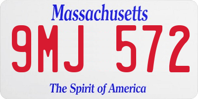 MA license plate 9MJ572