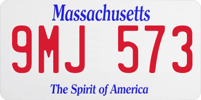 MA license plate 9MJ573