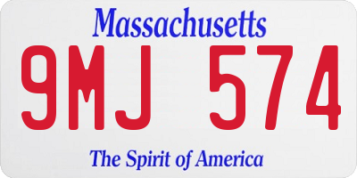 MA license plate 9MJ574