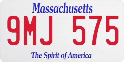 MA license plate 9MJ575