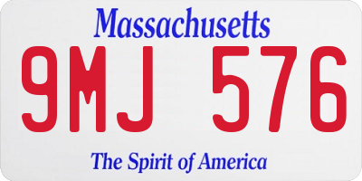 MA license plate 9MJ576