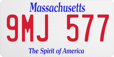MA license plate 9MJ577