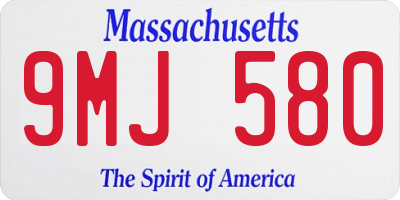 MA license plate 9MJ580