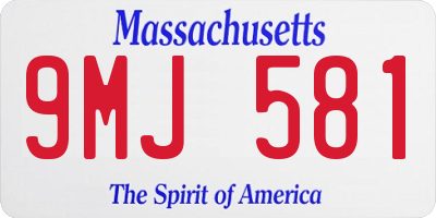 MA license plate 9MJ581