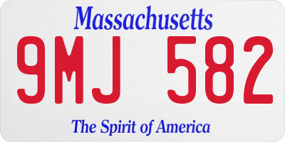 MA license plate 9MJ582