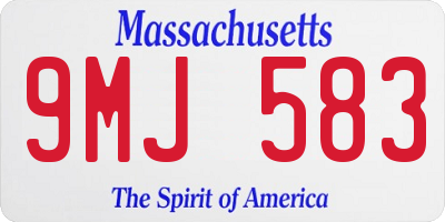 MA license plate 9MJ583