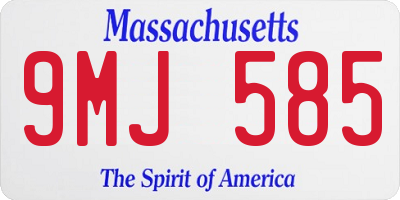 MA license plate 9MJ585