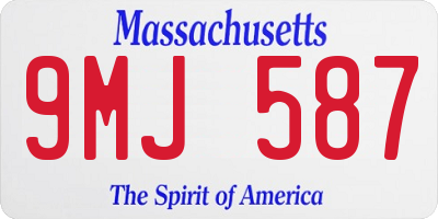 MA license plate 9MJ587