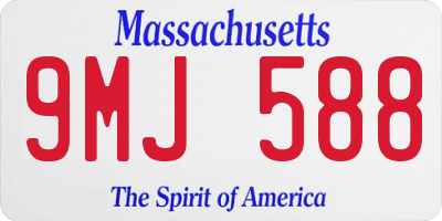 MA license plate 9MJ588