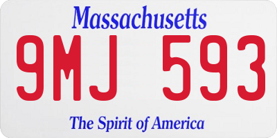 MA license plate 9MJ593