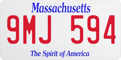 MA license plate 9MJ594