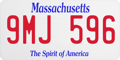 MA license plate 9MJ596