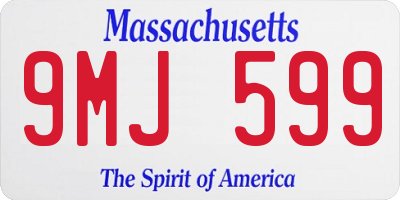 MA license plate 9MJ599