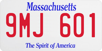 MA license plate 9MJ601