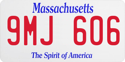 MA license plate 9MJ606