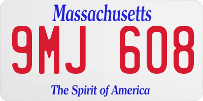 MA license plate 9MJ608
