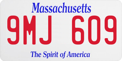MA license plate 9MJ609
