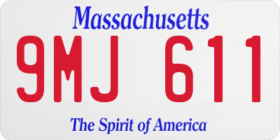 MA license plate 9MJ611