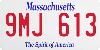 MA license plate 9MJ613
