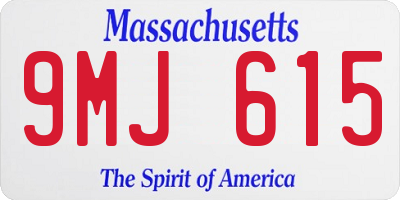 MA license plate 9MJ615