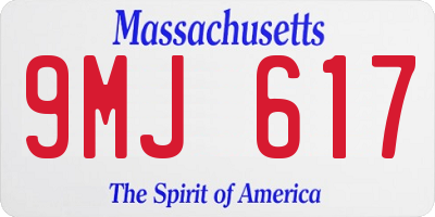 MA license plate 9MJ617