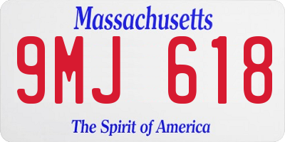 MA license plate 9MJ618
