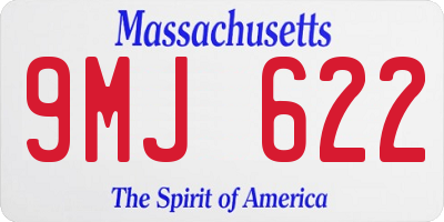 MA license plate 9MJ622