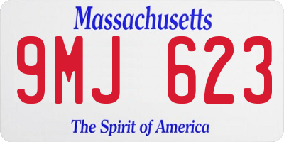 MA license plate 9MJ623