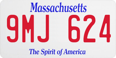 MA license plate 9MJ624