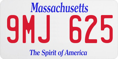 MA license plate 9MJ625