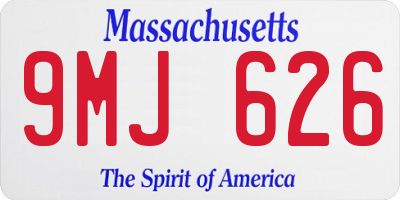 MA license plate 9MJ626