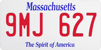 MA license plate 9MJ627