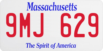 MA license plate 9MJ629