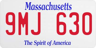 MA license plate 9MJ630