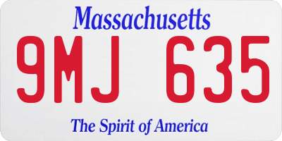 MA license plate 9MJ635
