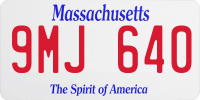 MA license plate 9MJ640
